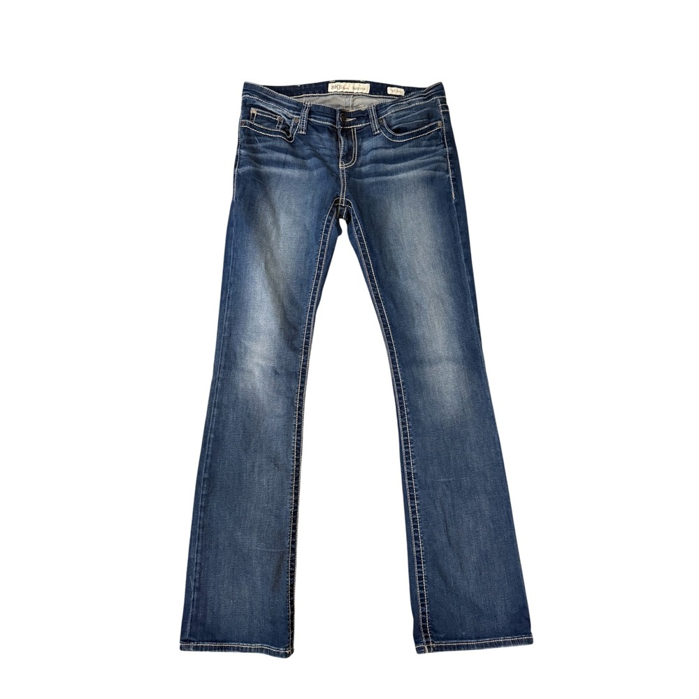 BKE Sabrina Bootcut Jeans Women 31 XL Blue Contrast Stitch Low Rise 31x35